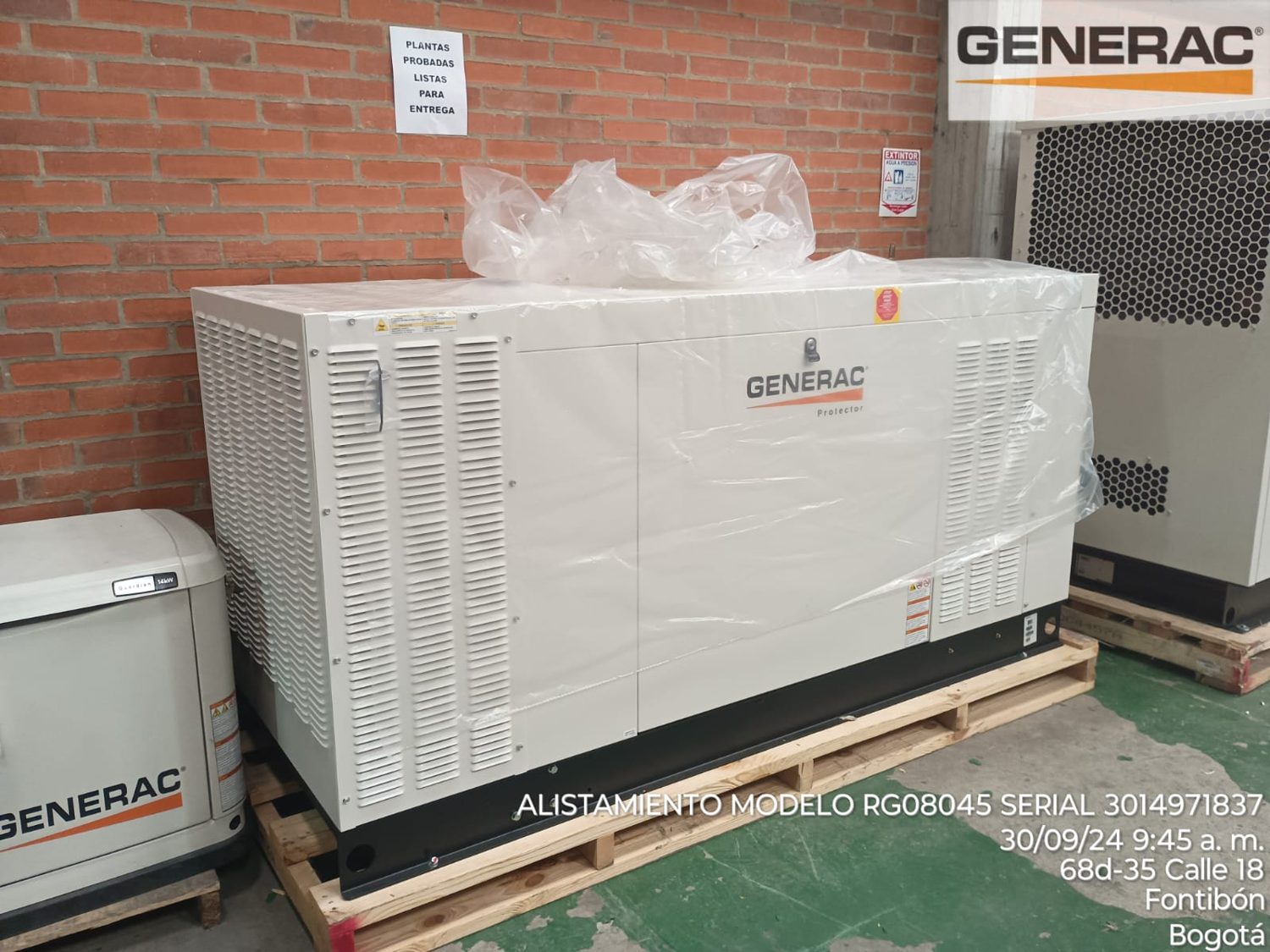 Planta eléctrica GENERAC en alistamiento